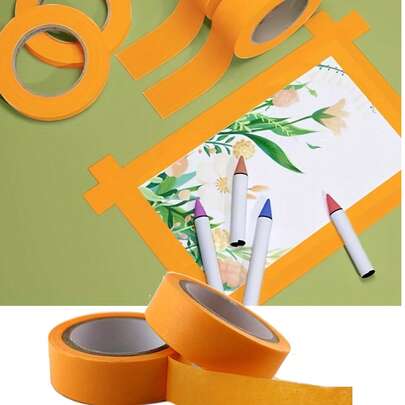 Yellow Masking Tape, Spray Paint Shielding Tape, No Residue, Non-Sticky, Wall Protection Tape, Professional DIY Painting Masking Tape, Easy Tear Masking Tape