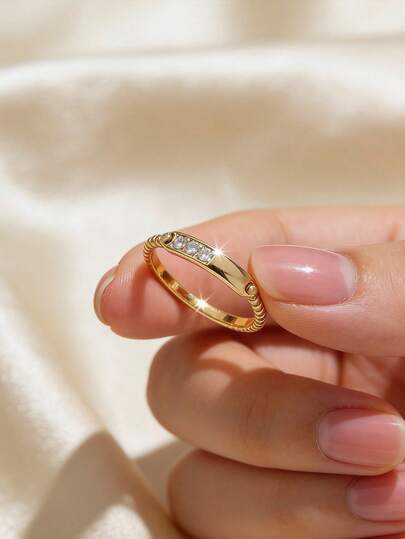 1pc Vintage Zirconia 925 Sterling Silver Ring, Elegant Jewelry Gift Suitable For Daily, Date, Party Wear