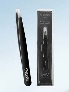 Pinzas para cejas de acero inoxidable SHILING, herramienta negra para eliminar el vello de las cejas - Ver 1