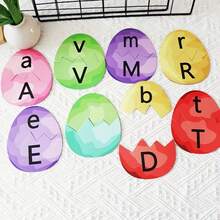 hoojojo 68pcs Letter Flashcards, Creative Eggshell Letter Matching Cards, Reusable Early Learning Cards, Classroom Group Game, Family Educational Tool - Multicolor - View 9