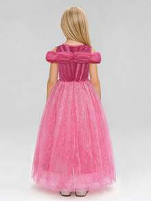 Vestido de princesa rosa con luz, adecuado para disfraces de Halloween y Navidad para niñas, apto para bebés, niños y adolescentes - Rosa - Ver 10