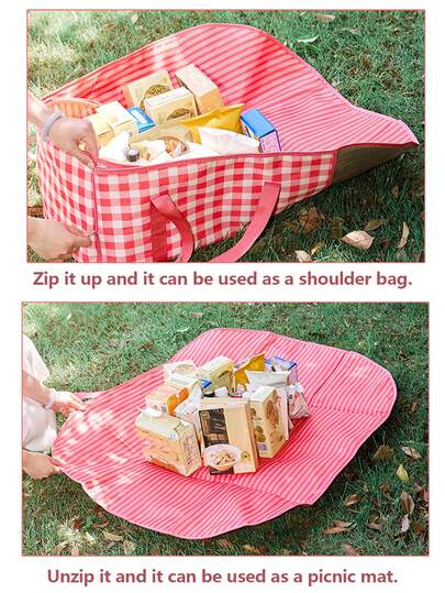 Thảm dã ngoại ngoài trời, tấm lót cắm trại dày dặn có thể gấp gọn, thảm nhôm chống ẩm dùng cho cắm trại, bãi cỏ, bãi biển.