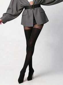 Classic Black Fashionable Loose Fit Pantyhose, Combining Stylish Design And Versatile Wearability - Black - View 5