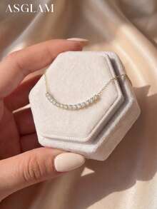 1 chiếc dây chuyền đá Zirconia cao cấp, dây chuyền xương đòn bằng bạc 925 thanh lịch, món quà trang sức tinh tế, phù hợp cho các cô gái đeo hàng ngày và trang trí. - phong cách 1 - Xem 9