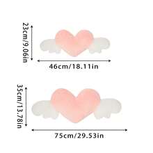 1pc Car Plush Headrest Neck Protection Pillow Plush Heart-Shaped Wings Car Neck Pillow Cushion Car Interior Supplies - Love - View 12
