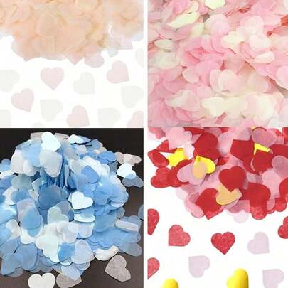 1500pcs Soft Heart-Shaped Multicolor Paper Confetti Bags, Colorful Paper Hearts For Gift Packaging, Filling, Decoration - Suitable For Romantic Celebrations, Birthdays, Outdoor Parties, Family Gatherings, Graduations, Back To School, Weddings, Dining Table Decor, Retirement Parties, Anniversaries, Hawaiian Parties, Beach Parties, Housewarming Parties, Restaurant Decor, Team Appreciation Parties, Adding Festive Atmosphere And Unforgettable Memories