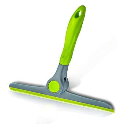 1 Set Escurridor de ducha sin marco de 10 pulgadas, verde oscuro, limpiador de ventanas multifuncional, raspador de vidrio y azulejos de baño, herramienta eficiente de limpieza de agua de lluvia, escurridor con ángulo giratorio para la limpieza de espejos de toda la casa