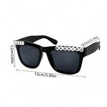 1/2pcs/Set Vintage Style Groom & Bride Heart Shaped Glasses Set - Suitable For Black & White Wedding Party, Bridal Shower Gifts, Couple Photo Props, Romantic Event Essentials - Multicolor - View 24