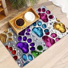 1件装宠物食品垫，吸水性强，适用于猫狗，防水防漏，防污易清洁。 - 彩色 - 查看 2