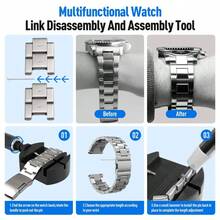 Watch Repair Kit, Watch Battery Replacement Tool Kit, Watch Link Removal Kit, Watch Band Replacement Tool, Watch Repair Screwdriver Set, Watch Back Remover Holder, Spring Bar, Tweezers - Silver - View 4