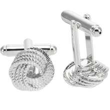 Twist Braid Knot Cufflinks For Men Women In Gift Box Sier En Mens Cuff Links Jewelry For Wedding Party Daily Office Busin Events Tuxedo Dr - 銀色 - 查看 4