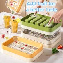 1pc 15-Cavity Ice Cube Tray With Lid, Spill-Proof Leakproof Freezer Mold,Large Capacity Ice Cube Grid For DIY Ice Cubes, Easy Release & Storage Ice Box With Cover,Home Made Ice Block Tray,Perfect For Freezer,Kitchen Bar, Restaurant Use - Multicolor - View 2