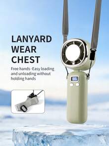 AOYI 1pc Rechargeable Digital Display Handheld Mini Fan With 100 Adjustable Speeds, Ice Cooling Function, Long Battery Life, Comes With USB Charging Cable - Multicolor - View 6