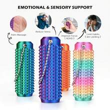 1个成人舒缓焦虑触觉刺激工具，3D打印抗焦虑钥匙扣，有助于提高注意力，缓解抓挠皮肤的习惯，是青少年缓解压力的绝佳礼物 - 彩色 - 查看 5