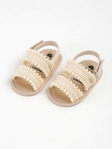 Newborn/Infant Girls' Soft Bottom Retro Sandals, Infant First Walking Shoes, Kindergarten Footwear - Beige - View 8
