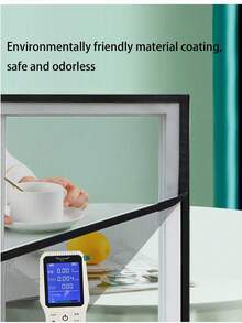 Nueva cortina de malla con cremallera, apertura lateral, fácil instalación sin taladrar, cortina mosquitera para uso doméstico con respaldo adhesivo, anti-mosquitos e insectos - Negro con cremallera en el lado derecho - Ver 9
