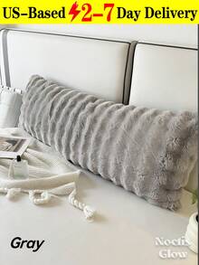 Opulent Extra-Long Faux Rabbit Fur Pillow Cover - Plush Milk Velvet, Faux Fur Body Pillow CoverZippered Opening, Washable In Machine, Contemporary Minimalist Style, Ideal For Bedroom/Guest Room, Great Gift Idea - Nhiều màu - Xem 1