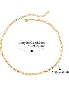 rundraw 1pc New Geometric Chain Water Drop Tassel Zirconia Inlaid Stainless Steel Gold Necklace For Women, Suitable For Parties, Galas, Weddings, Daily Wear, Gifts For Friends And Loved Ones - Gold - View 6