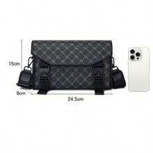 男士商务邮差包，休闲信封式单肩包，简约复古斜挎包 - 彩色 - 查看 9