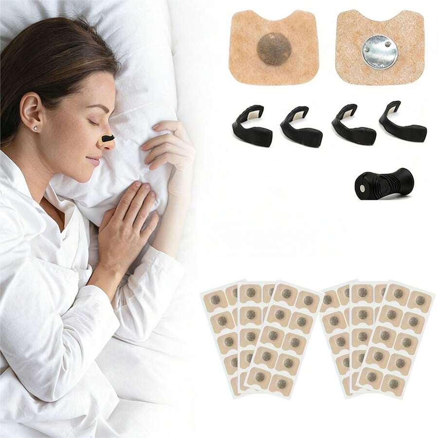 Magnetic Dilator Set, Includes 4 Nose Clips, 30pcs/60pcs/100pcs Spacers - Can Increase Oxygen Intake, Reduce Snoring, Help Maintain Smooth Breathing, Sleep And Exercise, Easy To Carry. Suitable For Men And Women. - Multicolor - View 1
