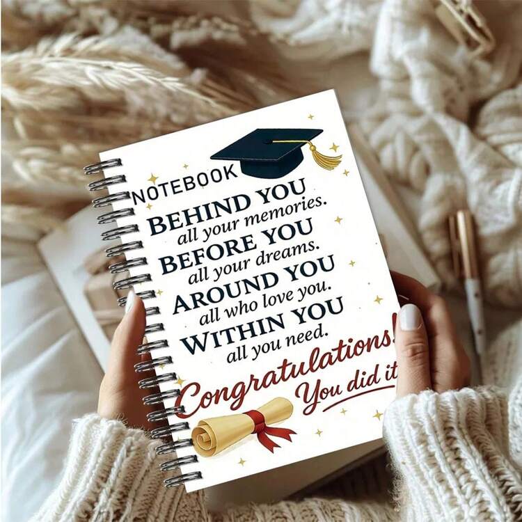 A Spiral-Bound Notebook Measuring 5.5 X 8.3 Inches, Designed For Graduation Season, Is A Thoughtful Gift For College Graduates - Multicolor - View 6