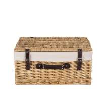 Red Hamper 45cm Buff Wicker Picnic Basket - White - View 2