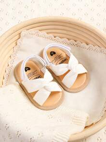 Dép xăng đan đế mềm có thể điều chỉnh cho bé trai và bé gái từ 0-18 tháng tuổi, chống trượt, thích hợp cho mùa hè. - trắng - Xem 7