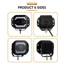 Đèn pha LED gắn phẳng 5 inch H4 cho xe địa hình 4x4, ATV, Niva, Lada, JK, TJ, ô tô, 12V 24V. - A - Xem 6