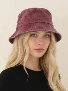 Fashionable Street Style Rhinestone Bucket Hat, Women's Casual Vintage Washed Bucket Hat, Foldable Handmade Rhinestone Sun Protection Hat For Spring & Summer,Beach,Travel - Rhinestones - View 3