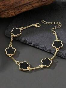 1件经典四叶草吊坠男士手链 - 幸運花 - 查看 2