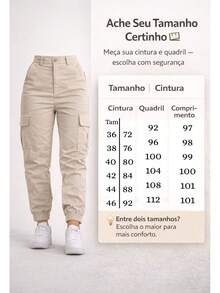 Stillger Moda Jeans Kit 2 Women's Cargo Jeans Jogger High Waist Butt Lifting Premium Pants With Lycra Side Pockets - 米色和深藍色 - 查看 7