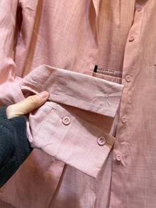 Linen Shirt And Shorts Set (2 Pieces), Lined With Elastic. - 西瓜粉 - 查看 2