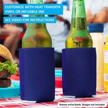 6pcs Blank Beer Can Cooler Sleeves, Cup/Can Holders, Reusable Cup Sleeves, Soft Insulated Beer Can Cooler Sleeves For Soda, Beer And Water Bottles, Coffee Cups - Multicolor - View 10