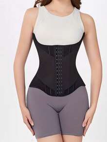 Waist Trainer, Shaping Set, Abdominal Shaping Shirt, Women Abdominal Control Waist Belt - Black - View 2