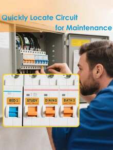 129pcs Set, Electrical Box Panel Labels, Circuit Breaker Catalog Labels, Conspicuous Identification Labels Stickers, Weatherproof Fuse Box Stickers - 129件套裝 - 查看 6