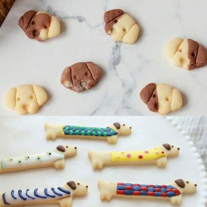 Khuôn cắt bánh quy hình cún con dễ thương, dụng cụ dập bánh quy hình động vật dùng cho bánh yến mạch, bánh sữa, bánh ngọt và món tráng miệng.