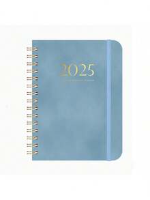 1pc 2025-2026 Weekly & Monthly Planner Notebook, Leather Spiral Bound Agenda, Office Diary, Student Writing Memo Pad, Calendar - 25-26mm Notebook - View 13