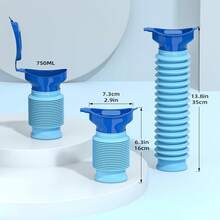 750毫升便携式伸缩小便器,男女通用,可折叠应急厕所,带女性小便装置,防漏无异味旅行小便瓶,适用于露营、徒步旅行、交通堵塞等场合,可调节应急小便器,男女通用车载便携式厕所,可折叠个人移动厕所,小便瓶 - 彩色 - 查看 3