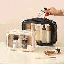 Minimalist Transparent Travel Cosmetic Bag, Large Capacity Visible Makeup Organizer, Multi-Functional Toiletry Pouch - Multicolor - View 4