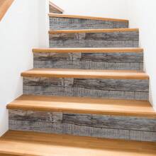 1 Roll Light-Colored Faux Wood Grain Peel And Stick Wallpaper, Non-Adhesive Waterproof Removable Decorative Sticker For Living Room, Bedroom, Kitchen, Stairs, Cabinets, Countertops, 6.97x41.73inch/17.7*106cm - Multicolor - View 7