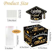 Quà Tốt Nghiệp, Hộp Quà Tặng Tiền Quý, Bộ Quà Tặng Tiền Bất Ngờ Vui Nhộn dành cho Nam Sinh Viên, Nữ Sinh Viên Cao Học, Chúc Mừng Tốt Nghiệp Màu Đen Vàng - vàng đen - Xem 2