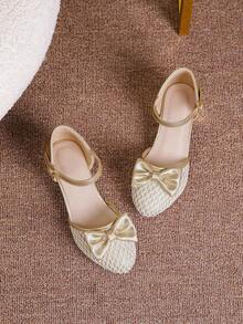 Girls' Bow Decor Sandals, Suitable For Summer Outdoor Wear - Gold - View 5