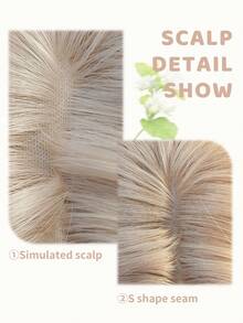 30-Inch Long Synthetic Wig Featuring A Natural Straight Style A Stunning Apricot. It Is Crafted From Heat-Resistant Fiber To Ensure Durability. This False Hairpiece Is Perfect For Daily Use, Offering A Natural And Realistic Appearance That Mimics - Apricot - View 5