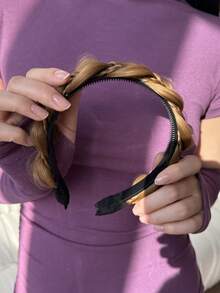 1PC Elegant Bohemian Style Braided Wig Headband, Non-Slip Teeth Design, Hair Accessory For Women Hairband Hair Hoop ,Head Piece ,Hair Accessories Head Accessories - Multicolor - View 8
