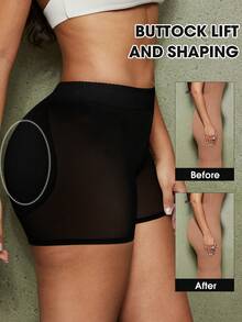 1pc Women Shapewear Butt Lifting Tummy Control Pants - Black - View 5