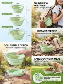 PETSIN 1 chiếc bát du lịch cho thú cưng có khóa, có thể gấp lại và lý tưởng cho các hoạt động ngoài trời làm quà tặng Giáng sinh - Nhiều màu - Xem 5