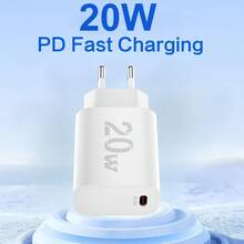 20W USB-C PD Fast Charger, Compatible With IPhone 17/16/15/14/13/12 Plus Pro MAX Mini, Galaxy S24/23/22 And Other USB-C Devices - White PD20W - View 1