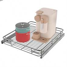 Organizador de gabinete extraíble 20 pulgadas de ancho x 21 pulgadas de profundidad estantes para armarios de cocina cajones enrollables estante deslizante de metal resistente montaje - 1 ser - Ver 8