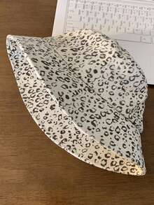 Sequin Leopard Print Bucket Hat, Retro American Style Leopard Bucket Hat For Women, Spring/Summer Small Face Sun Hat - Sequined Leopard Print Fisherman - View 7