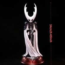 1 mô hình anime 24cm/9.45in, mũ có sừng, áo choàng trắng, tư thế cầm kiếm, đế đỏ, đóng gói trọn bộ, đồ sưu tầm bằng PVC, mô hình PVC cao cấp có thể tạo dáng - Mô hình sưu tầm chi tiết, kèm áo choàng và kiếm, phong cách Gothic Dark Fantasy, thích hợp để trang trí cho game thủ, chế tác tinh xảo, đi kèm đế trang trí công phu, món quà hoàn hảo cho người hâm mộ Hollow Knight, vật trang trí bàn làm việc và đồ sưu tầm, không cần điện. - Nhiều màu sắc - Xem 7